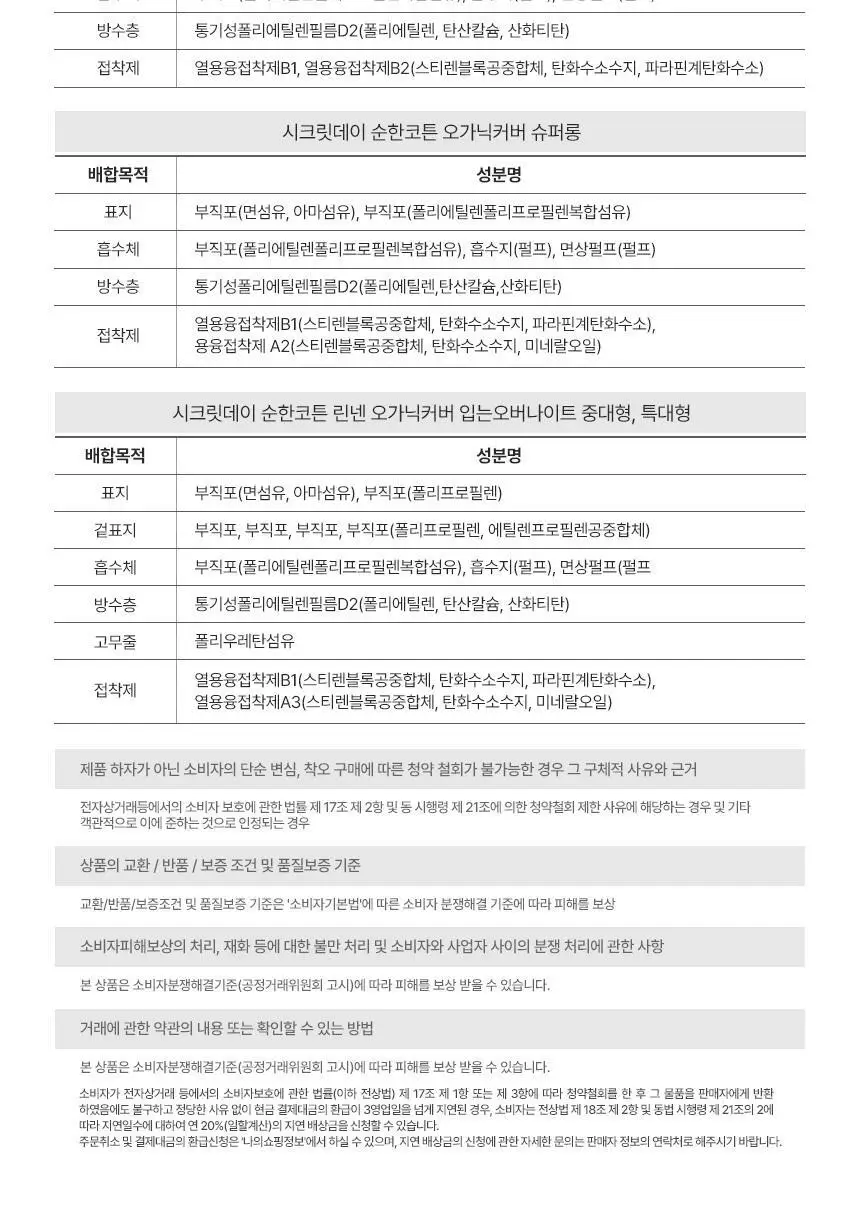 [NEW] 시크릿데이 순한코튼 린넨 오가닉커버 생리대 6종 택 1 상세페이지 41